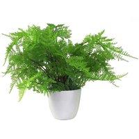 Leaf Artificial Fern Plant 30Cm Botanical Fern 30Cm In Plant Pot, Green