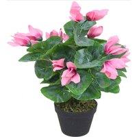 Leaf 38Cm Artificial Cylamen Plant Pink, Pink