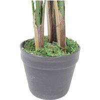 Leaf 130Cm Artificial Areca Palm Tree - Extra Large With Copper Metal Planter, Green