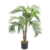 Leaf Artificial Palm Tree 120Cm Luxury Gold Planter, Green