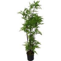 Leaf 150Cm Artificial Natural Extra Large Fern Foliage Plant With Copper Metal Plater, Green