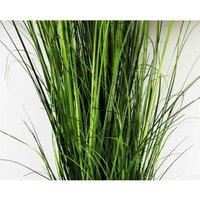 Leaf Artificial 130Cm Extra Large Grass Plant With Silver Metal Plater, Green