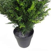 Leaf 60Cm Artificial Cedar Cypress Topiary Uv Resistant, Green