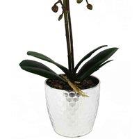 Leaf Orchid Artificial Pink Silver 50Cm Phalaenopsis, Pink