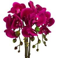 Leaf Artificial Orchid Large Dark Pink Silver 52Cm, Pink