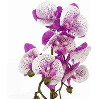 Leaf Orchid Artificial Purple White 50Cm Gold Pot Phalaenopsis, Pink