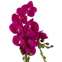 Leaf Artificial Orchid Plant Dark Pink Gold Pot 54Cm, Pink