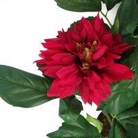 Leaf 50Cm Artificial Dhalia Plant Red, Red