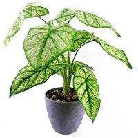 Leaf 40Cm Artificial Taro In Decorative Planter, Green