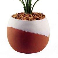 Leaf 40Cm Artificial Pothos Variegated Plant With Planter, Orange
