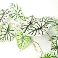 Leaf 6 X 120Cm Artificial Hanging Trailing Plant Alocasia Dragon Scale Light, Green