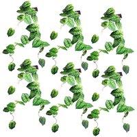 Leaf 6 X 120Cm Artificial Hanging Trailing Plant Alocasia Dragon Scale Green, Green