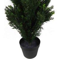 Leaf 90Cm Uv Artificial Cedar Cypress Topiary Uv Resistant, Green