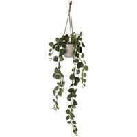 Leaf 90Cm Artificial Potted Hanging Trailing Green Plant - String Of Hearts, Green