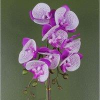 Leaf 50Cm Phalaenopsis Orchid Artificial - Purple White - Gold Pot, Pink