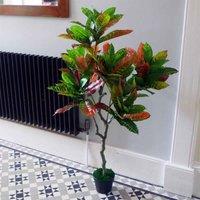 Leaf Artificial 130Cm Codiaeum Multicoloured Tree, Green