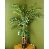 Leaf 150Cm Large Artificial Areca Palm Tree Potted In Black Pot, Green