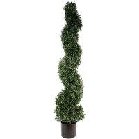 Leaf Uv Resistant Boxwood Tree Spiral Topiary Outdoor, Green