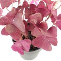 Leaf 30Cm Artificial Plant Realistic Purple Shamrock Pink Flowers Potted, Green