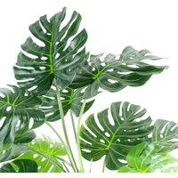 Leaf 150Cm 5Ft Luxury Monstera Plant Black Pot, Green