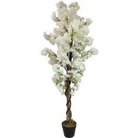 Leaf 150Cm Artificial White Cherry Blossom Tree, White