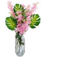 Leaf 30Cm Clear Contemporary Glass Vase, White