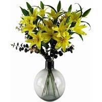 Leaf 40Cm Grey Smoke Bottle Glass Vase, Grey