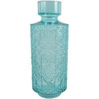 Leaf 40Cm Tall Turquoise Glass Vase, Green