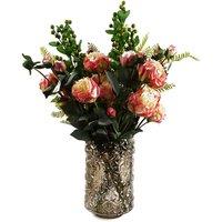 Leaf 29Cm Embossed Chestnut Glass Vase, Brown