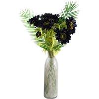 Leaf 50Cm Smoke Grey Diamond Tall Glass Vase, Grey