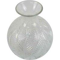 Leaf 26Cm Clear Fern Print Glass Bottle Vase, White