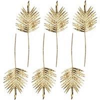 Pack Of 6 X 95Cm Gold Palm Leaf, Gold