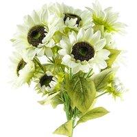 Leaf Pack Of 6 X 88Cm White Artificial Sunflower - 18 Heads, White