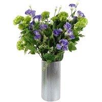Leaf Pack Of 6 X 80Cm Artificial Purple Wild Rose Stem - 36 Flowers, Purple