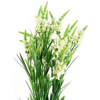 Leaf Pack Of 6 X 80Cm White Larkspur Artifical Stem, White