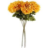 Leaf Pack Of 6 X 75Cm Extra Large Reflex Chrysanthemum - Gold, Yellow
