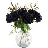 Leaf Pack Of 6 X 75Cm Extra Large Reflex Chrysanthemum - Black, Black