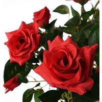 Leaf Artificial Red Rose Tree Wedding Twisted Vine Detail 90Cm 3Ft , Red