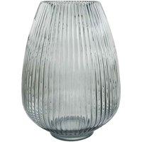 Leaf 50Cm Grey Glass Vase Artificial Chrysanthemums, White