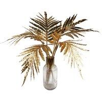 Leaf 80Cm Artificial Gold Palm Leaves Gold Ombre Glass Vase, Gold