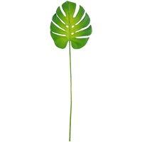 Leaf 65Cm Tropical Orchid Display With Glass Ball Vase, Green