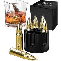 Bar Originale Set Of 6 Bullet Ice Cubes Gold, Gold