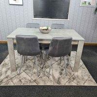 Kosy Koala Dining Table And 4 Chairs Stone Grey Effect Wood Table 4 Grey Velvet Chairs Dining Room, Multi