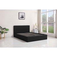 Kosy Koala Ottoman Stoarge Bed Black Small Double 4Ft Leather Bedroom Furniture, Black