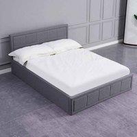 Kosy Koala Ottoman Storage Bed Grey Double 4Ft6 Fabric And 1 Mattress Wooden Bedroom Furniture, Grey