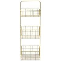 Maison By Premier Kirby Three Tier Gold Finish Storage Caddy, Gold