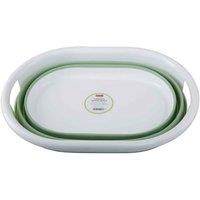 Maison By Premier Averill Oval Collapsible Laundry Basket In Green And White, White