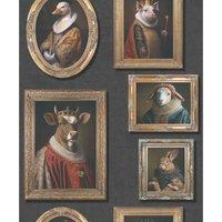 Muriva Ltd Muriva Regal Animals Wallpaper, Multi