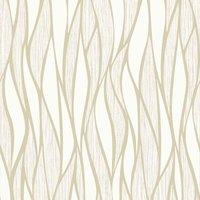 Muriva Ltd Muriva Hudson Wave Cream Wallpaper, Cream