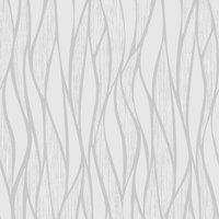 Muriva Ltd Muriva Hudson Wave Grey Wallpaper, Grey